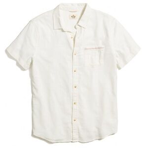 Marine Layer Cream Short Sleeve Shirt size L